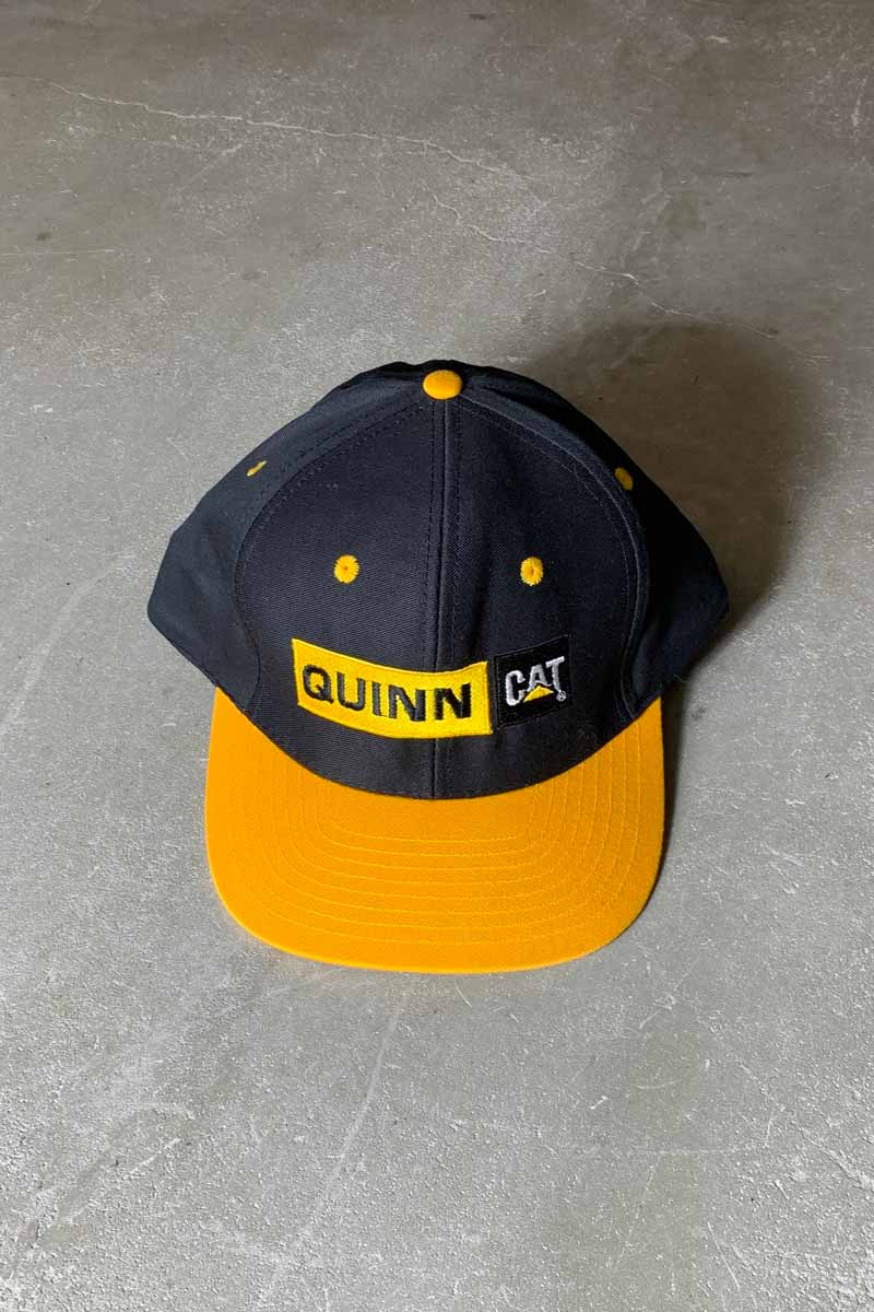 90'S QUINN CAT TWO TONE 6PANEL CAP / BLACK / YELLOW [SIZE: ONE SIZE DEADSTOCK/NOS]