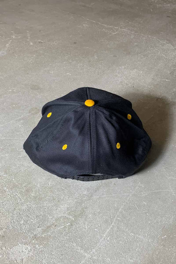 90'S QUINN CAT TWO TONE 6PANEL CAP / BLACK / YELLOW [SIZE: ONE SIZE DEADSTOCK/NOS]