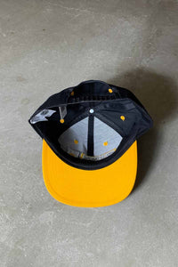 90'S QUINN CAT TWO TONE 6PANEL CAP / BLACK / YELLOW [SIZE: ONE SIZE DEADSTOCK/NOS]
