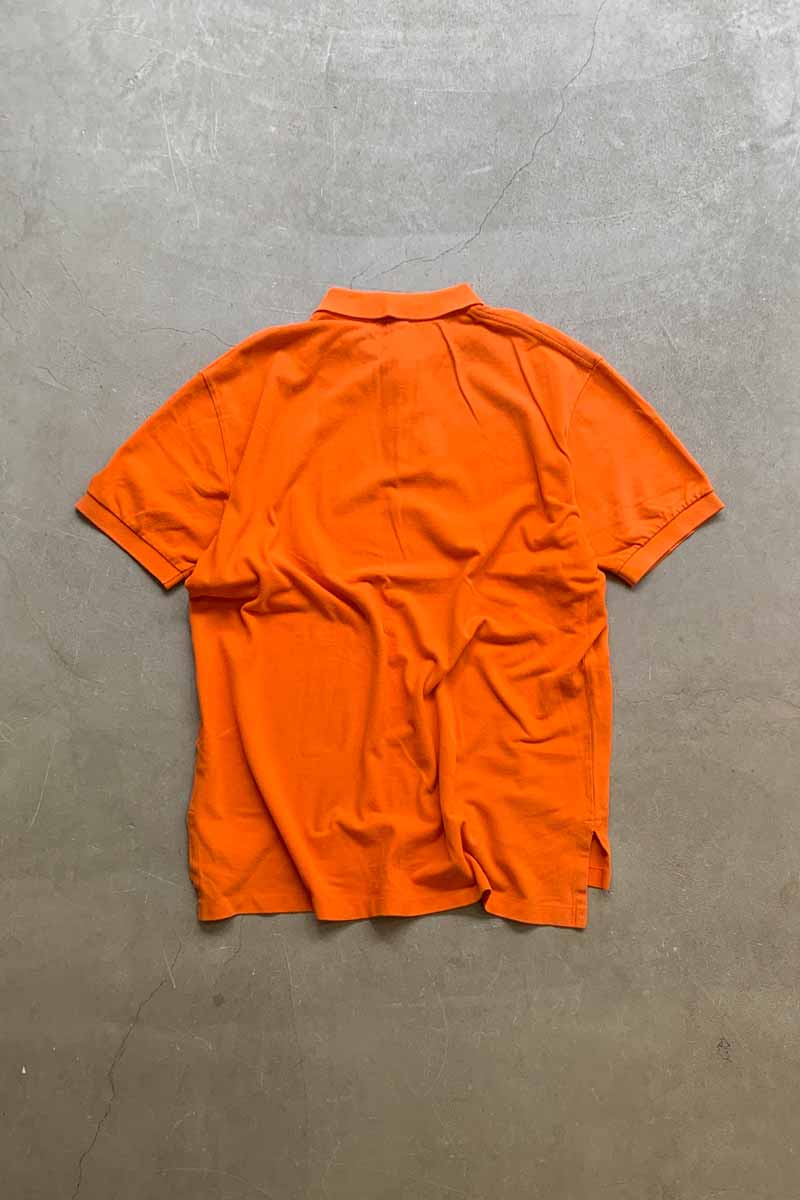90'S S/S ONE POINT COTTON POLO SHIRT / ORANGE [SIZE: XL USED]