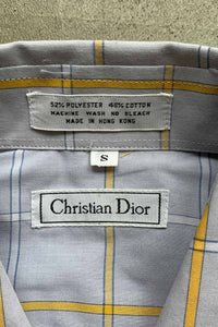 90'S S/S CHECK DRESS SHIRT / GRAY [SIZE: S USED]