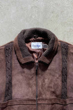 画像をギャラリービューアに読み込む, 80&#39;S SUEDE LEATHER ACRYLIC KNIT JACKET / BROWN [SIZE: XL USED]
