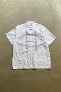 MADE IN MEXICO 80'S S/S EMBROIDERY DESIGN SHIRT / WHITE [SIZE: XL USED]