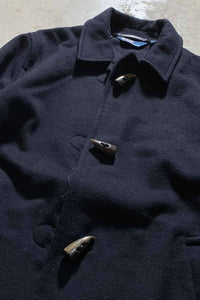 80-90'S TOGGLE BUTTON WOOL COAT / BLACK [SIZE: 2XL USED]