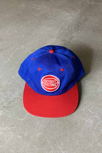 90'S NBA DETROIT PISTONS LOGO 6PANEL CAP / BLUE / RED [SIZE: ONE SIZE USED]