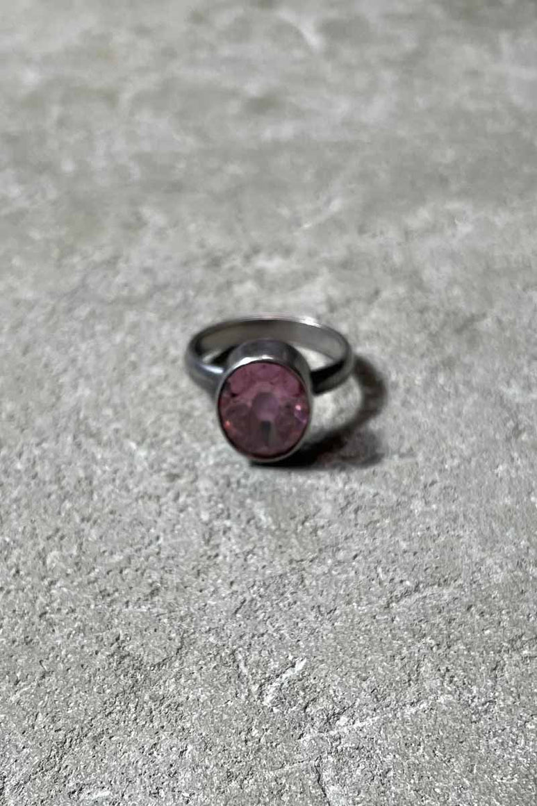 SILVER RING W/GLASS STONE [SIZE: 15号 USED]