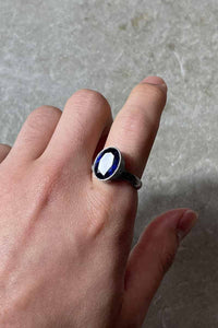 SILVER RING W/GLASS STONE [SIZE: 17号 USED]