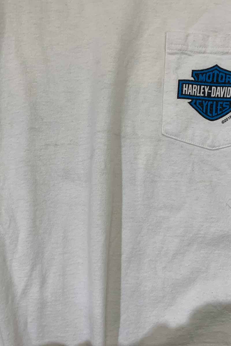 L/S BLACK HILLS BACK PRINT T-SHIRT / WHITE [SIZE: M USED]