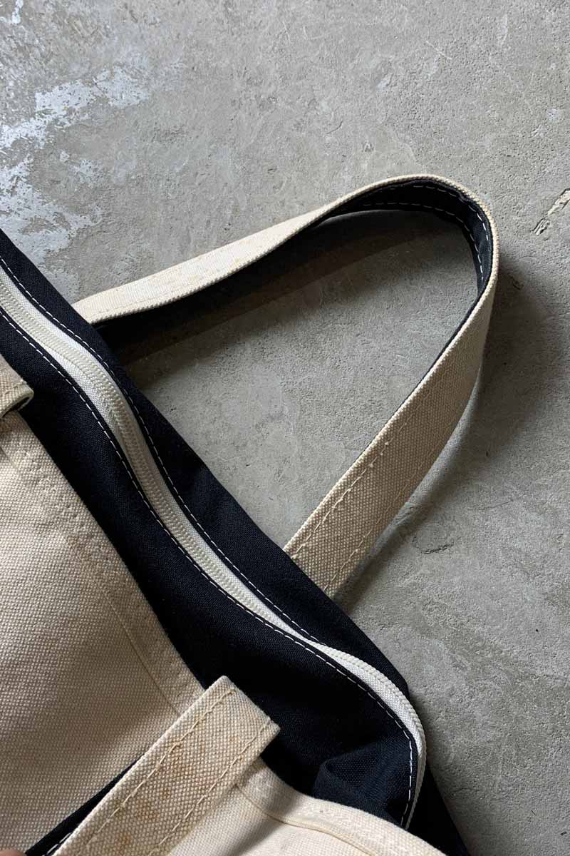MADE IN USA 90'S TOTE BAG / WHITE / NAVY [SIZE: ONE SIZE USED]