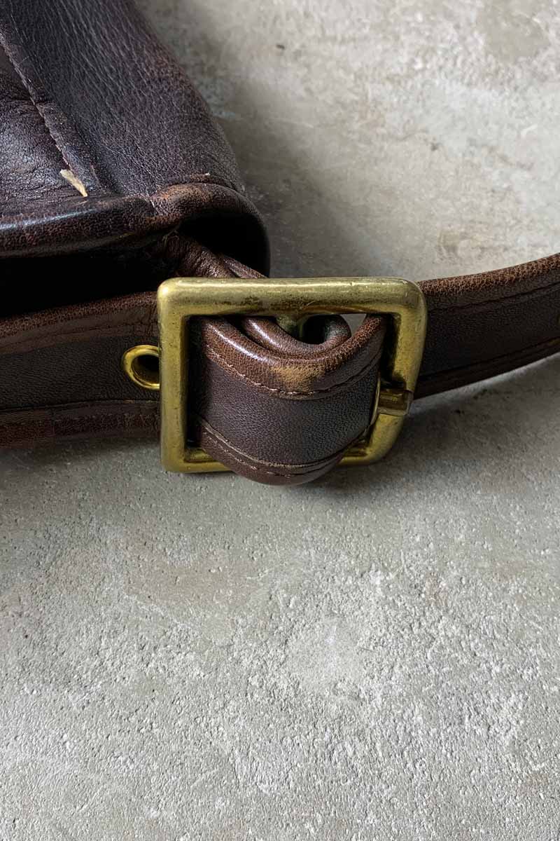 MADE IN USA 80'S MEDIUM LEATHER SHOULDER BAG / BROWN [SIZE: ONE SIZE USED]