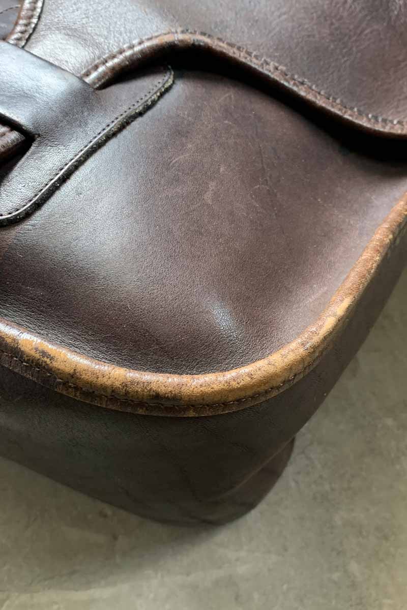 MADE IN USA 80'S MEDIUM LEATHER SHOULDER BAG / BROWN [SIZE: ONE SIZE USED]