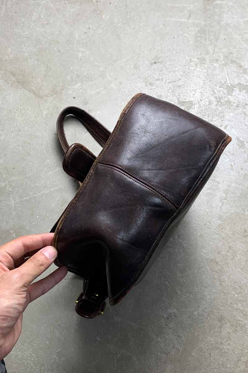 MADE IN USA 80'S MEDIUM LEATHER SHOULDER BAG / BROWN [SIZE: ONE SIZE USED]