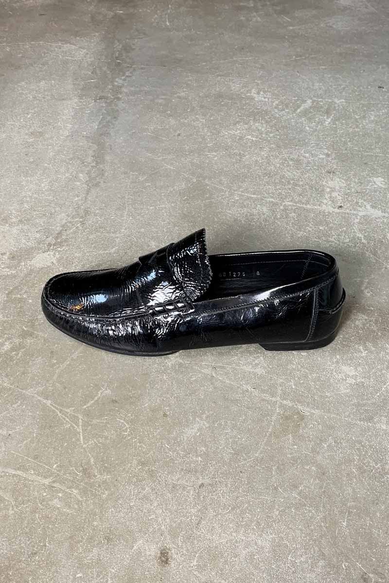 MADE IN ITALY ENAMEL LOAFERS / BLACK [SIZE: US9.0 (equivalent to 27.0cm) USED]