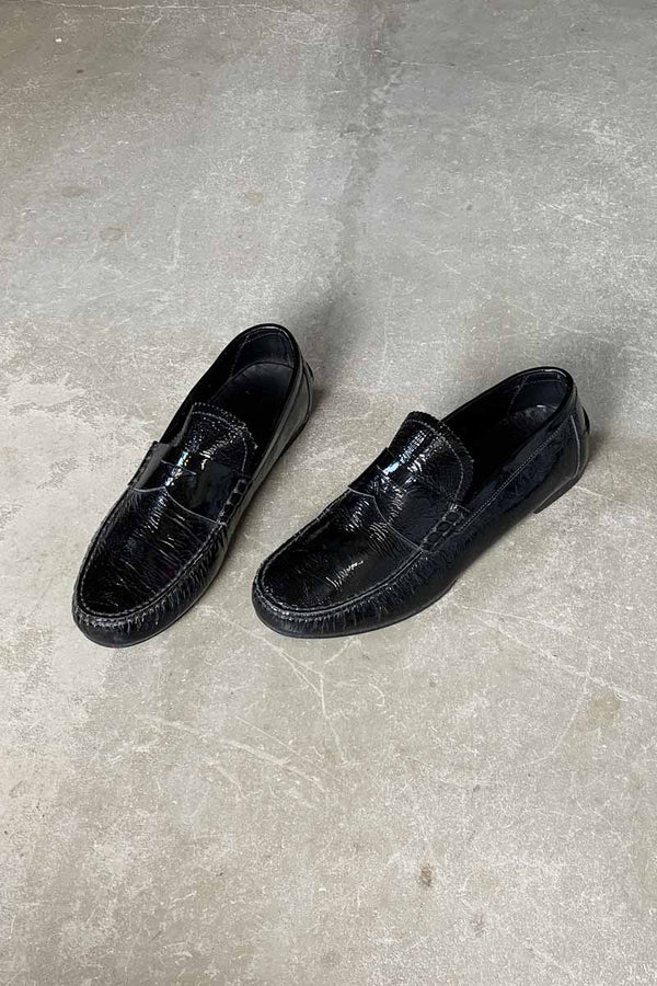 MADE IN ITALY ENAMEL LOAFERS / BLACK [SIZE: US9.0 (equivalent to 27.0cm) USED]