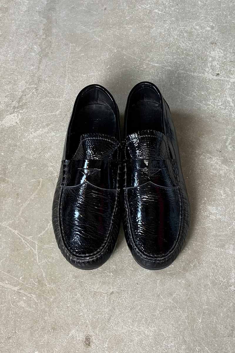 MADE IN ITALY ENAMEL LOAFERS / BLACK [SIZE: US9.0 (equivalent to 27.0cm) USED]