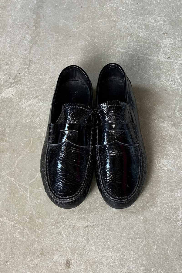MADE IN ITALY ENAMEL LOAFERS / BLACK [SIZE: US9.0 (equivalent to 27.0cm) USED]