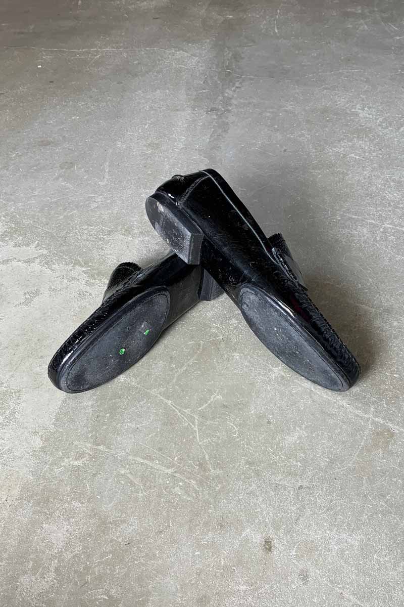 MADE IN ITALY ENAMEL LOAFERS / BLACK [SIZE: US9.0 (equivalent to 27.0cm) USED]