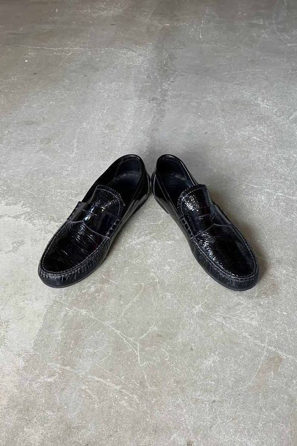 MADE IN ITALY ENAMEL LOAFERS / BLACK [SIZE: US9.0 (equivalent to 27.0cm) USED]
