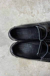 MADE IN ITALY ENAMEL LOAFERS / BLACK [SIZE: US9.0 (27.0cm相当) USED]