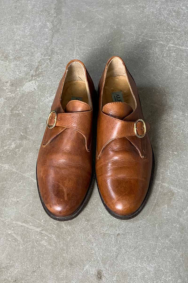 LEATHER STRAP SHOES / CAMEL [SIZE: US7.5 (equivalent to 25.5cm) USED]