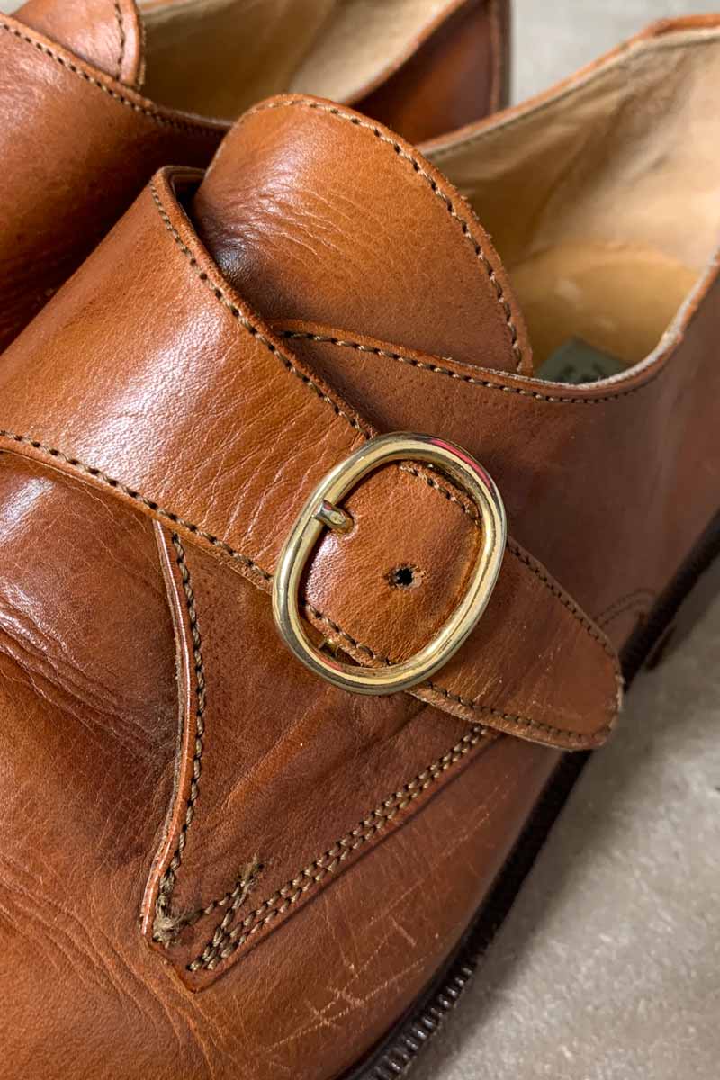 LEATHER STRAP SHOES / CAMEL [SIZE: US7.5 (equivalent to 25.5cm) USED]