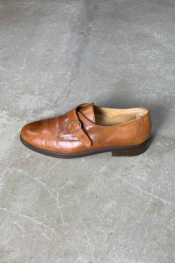 LEATHER STRAP SHOES / CAMEL [SIZE: US7.5 (equivalent to 25.5cm) USED]