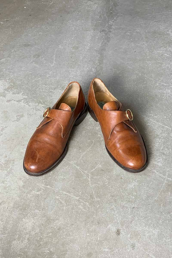 LEATHER STRAP SHOES / CAMEL [SIZE: US7.5 (equivalent to 25.5cm) USED]