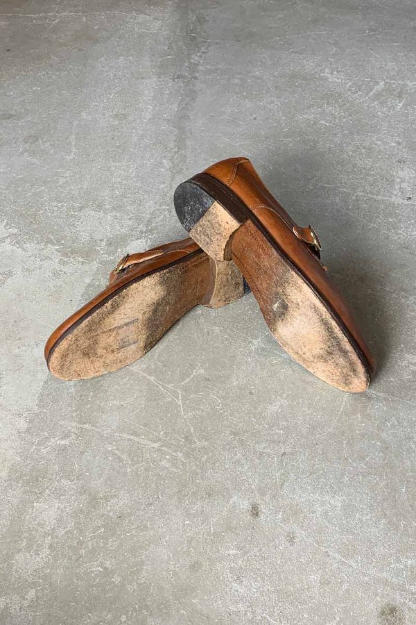 LEATHER STRAP SHOES / CAMEL [SIZE: US7.5 (equivalent to 25.5cm) USED]