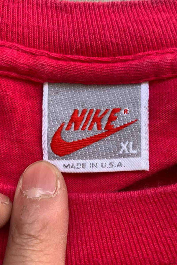 MADE IN USA 90'S JORDAN PRINT T-SHIRT / PINK [SIZE: XL USED]