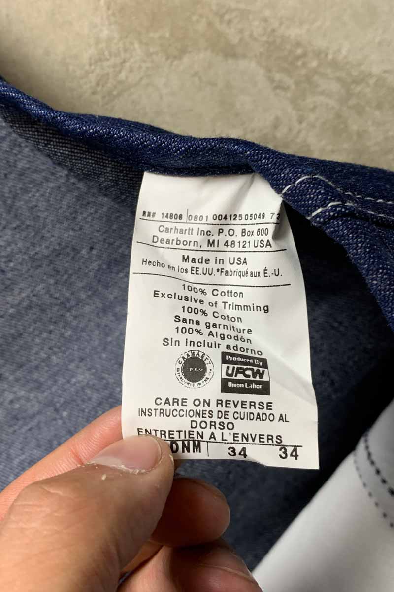 MADE IN USA 90'S DENIM OVERALLS / INDIGO [SIZE: W34L34 DEADSTOCK/NOS]