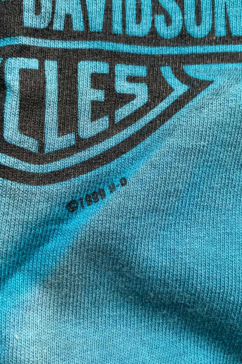 MADE IN USA 99'S S/S BIG MOOSE BACK PRINT REVERSIBLE T-SHIRT / BLUE/BLACK [SIZE: L DEADSTOCK/NOS]