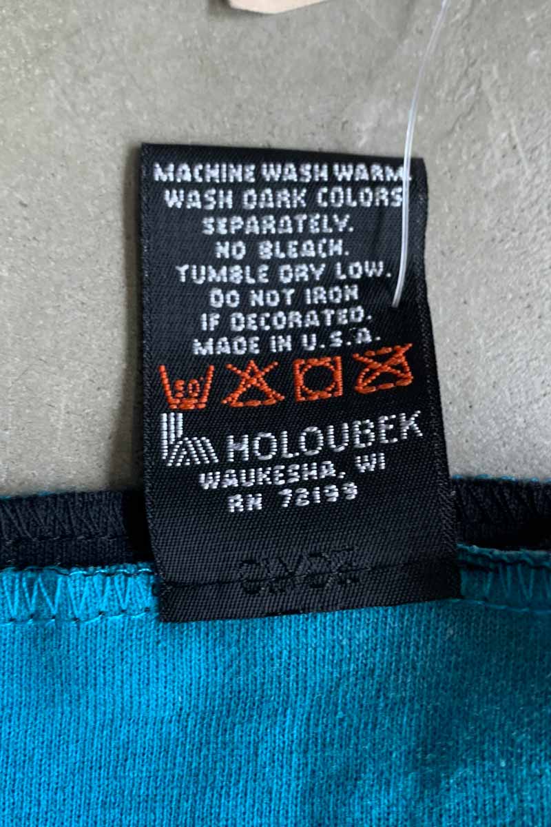 MADE IN USA 99'S S/S BIG MOOSE BACK PRINT REVERSIBLE T-SHIRT / BLUE/BLACK [SIZE: L DEADSTOCK/NOS]