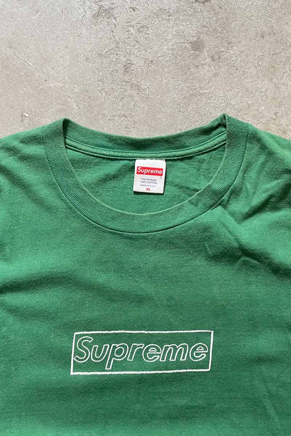 21SS MADE IN USA SUPREME LOGO T-SHIRT / GREEN [SIZE: XL USED]