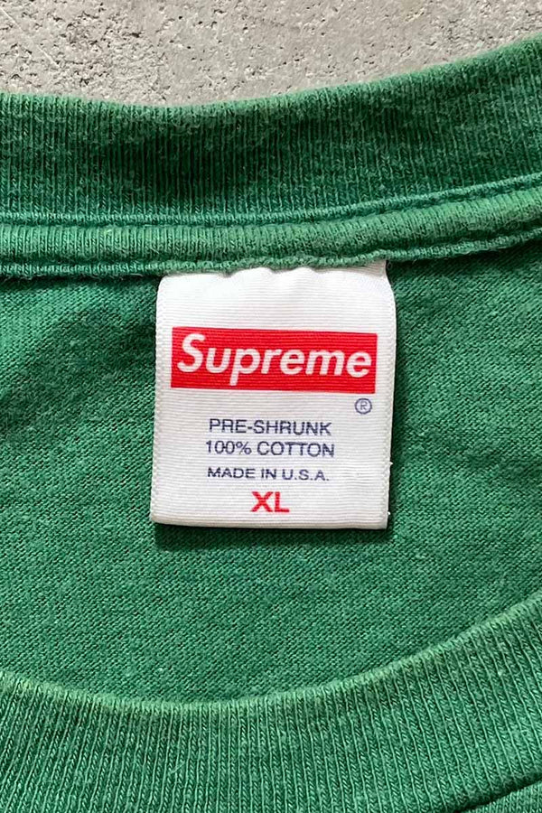 21SS MADE IN USA SUPREME LOGO T-SHIRT / GREEN [SIZE: XL USED]