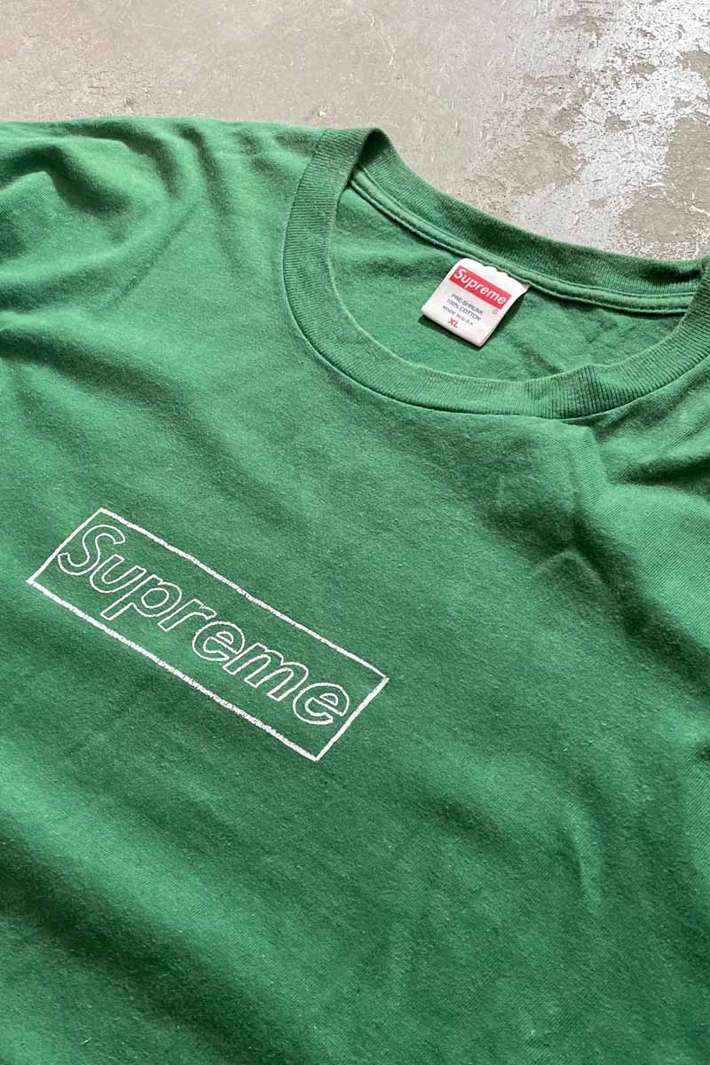 21SS MADE IN USA SUPREME LOGO T-SHIRT / GREEN [SIZE: XL USED]