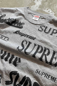 20AW ALL OVER PRINT LOGO T-SHIRTS / GRAY [SIZE: M USED]