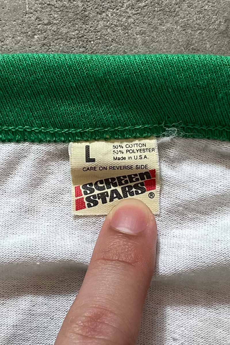 MADE IN USA 86'S NBA 래리 버드 링거 티셔츠 / 화이트 [사이즈: L USED]
