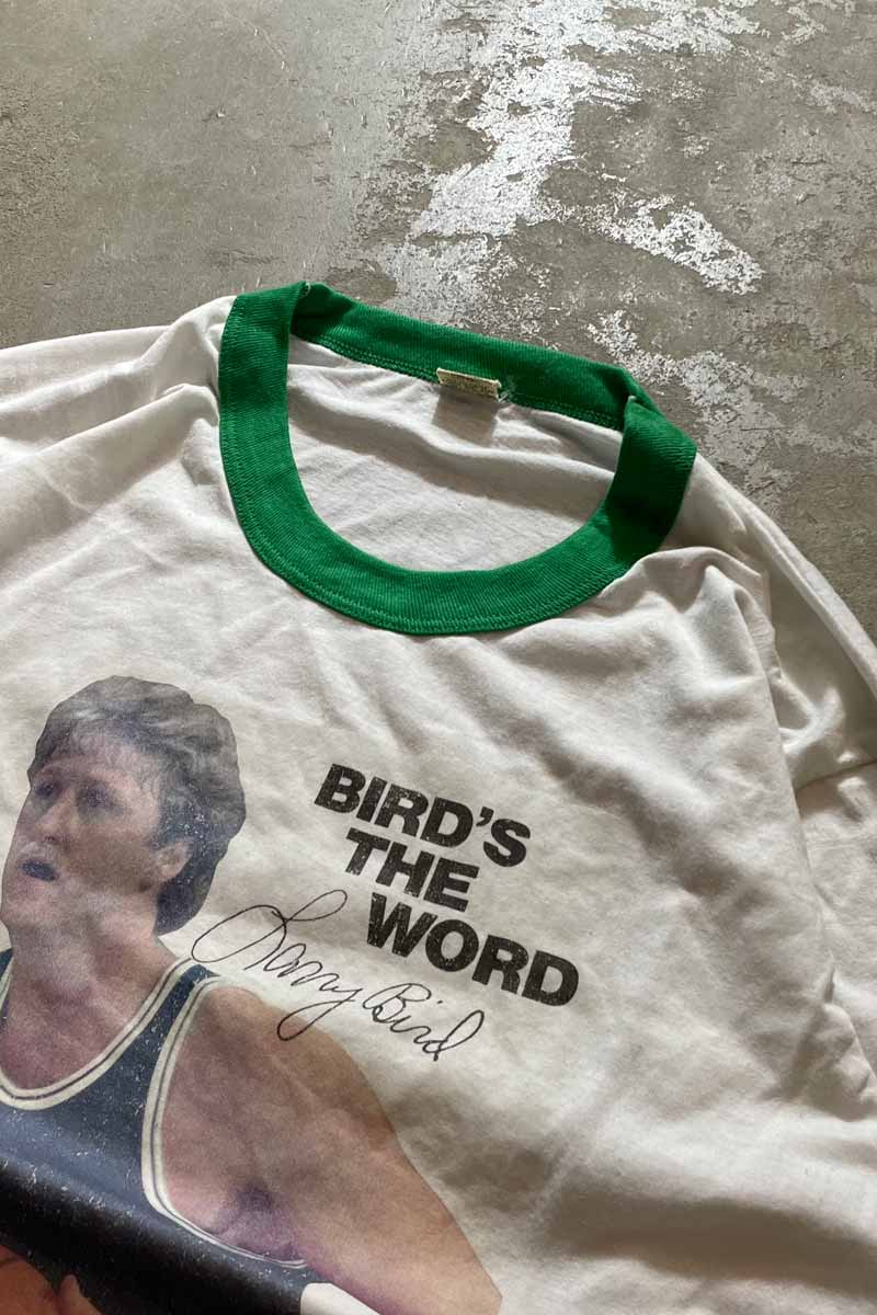 MADE IN USA 86'S NBA 래리 버드 링거 티셔츠 / 화이트 [사이즈: L USED]