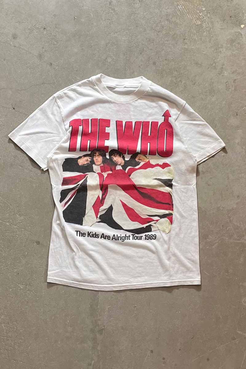 89'S THE WHO BAND T-SHIRT / WHITE [SIZE: M equivalent USED]
