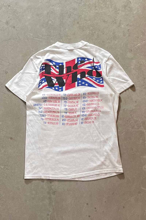 89'S THE WHO BAND T-SHIRT / WHITE [SIZE: M equivalent USED]