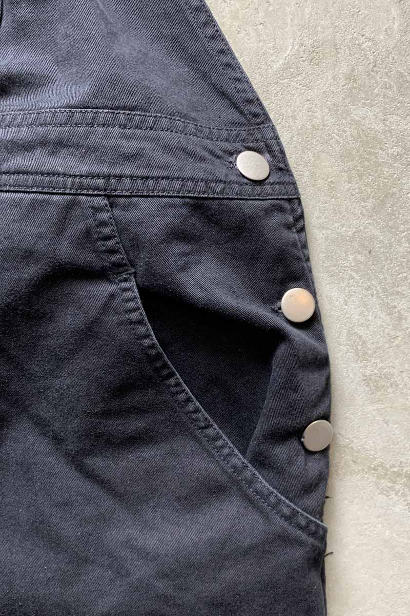 COTTON TWILL OVERALL / BLACK [SIZE: S USED]