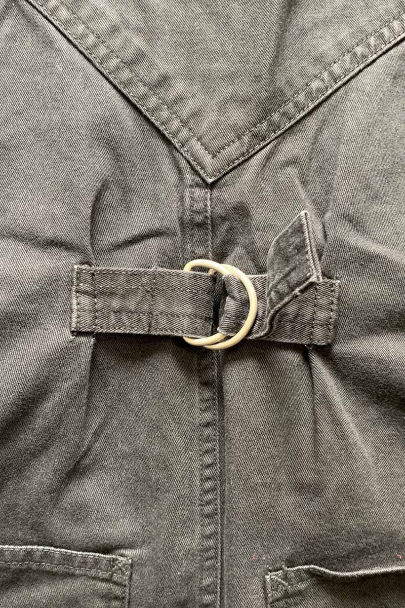 COTTON TWILL OVERALL / BLACK [SIZE: S USED]