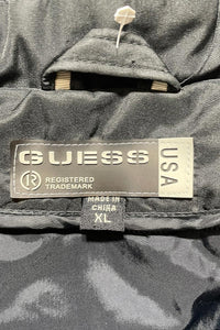 Y2K EARLY 00'S ZIP UP NYLON PUFF JACKET / BLACK [SIZE: XL USED]