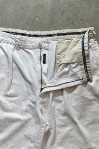 90'S TUCK CHINO SHORT PANTS / WHITE [SIZE: 36 USED]