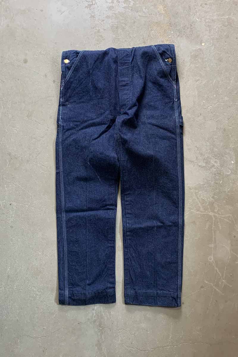 MADE IN USA 80'S TROUSER TYPE DENIM OVERALL / INDIGO [SIZE: W32L32 USED]
