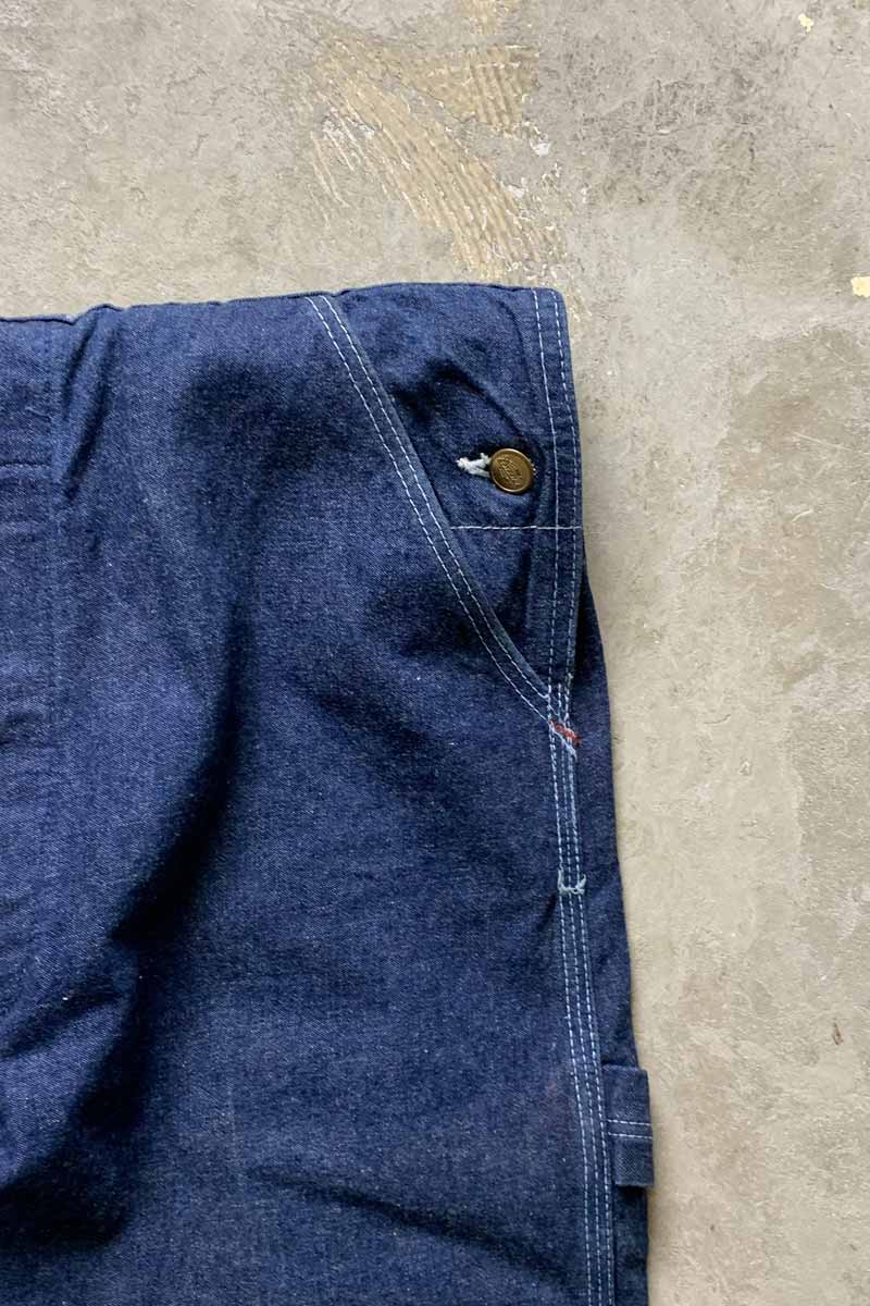 MADE IN USA 80'S TROUSER TYPE DENIM OVERALL / INDIGO [SIZE: W32L32 USED]