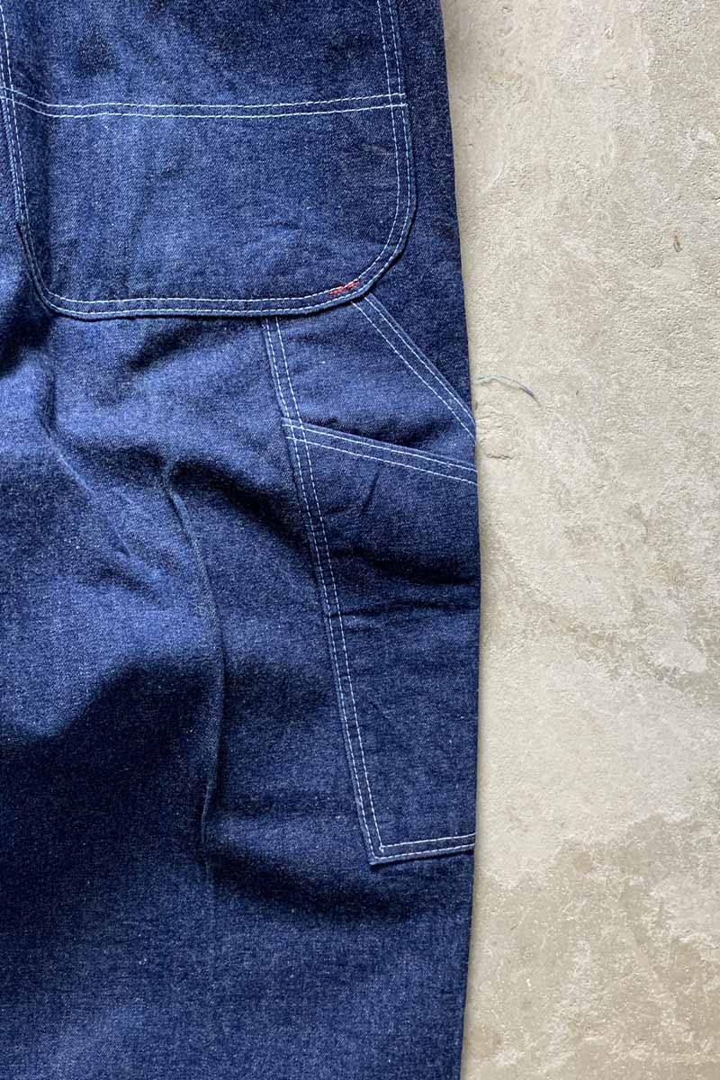 MADE IN USA 80'S TROUSER TYPE DENIM OVERALL / INDIGO [SIZE: W32L32 USED]