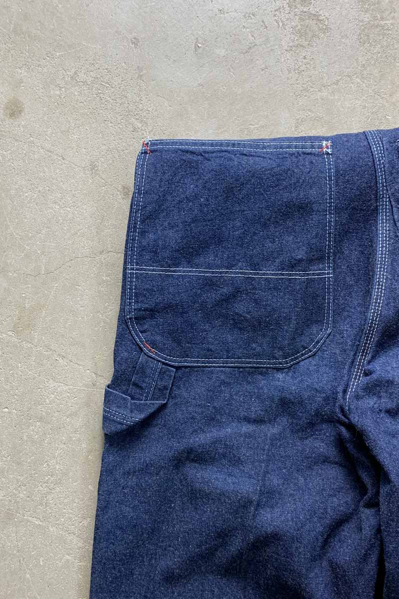 MADE IN USA 80'S TROUSER TYPE DENIM OVERALL / INDIGO [SIZE: W32L32 USED]