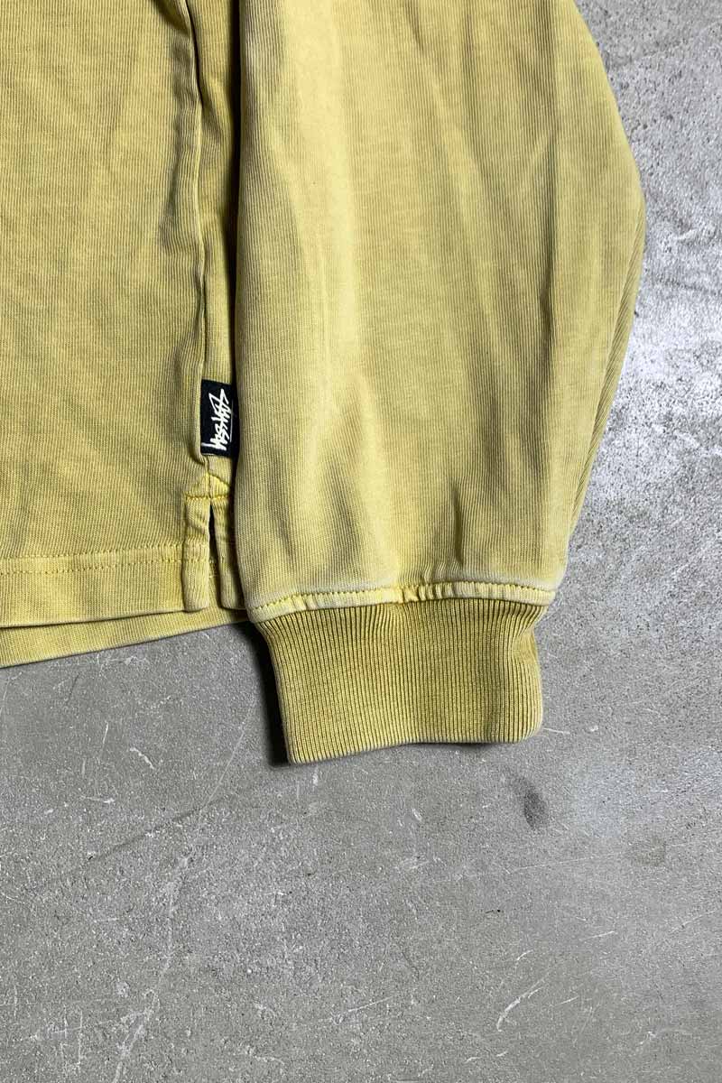 L/S BORDER DESIGN RUGBY SHIRT / MUSTARD [SIZE: L USED]