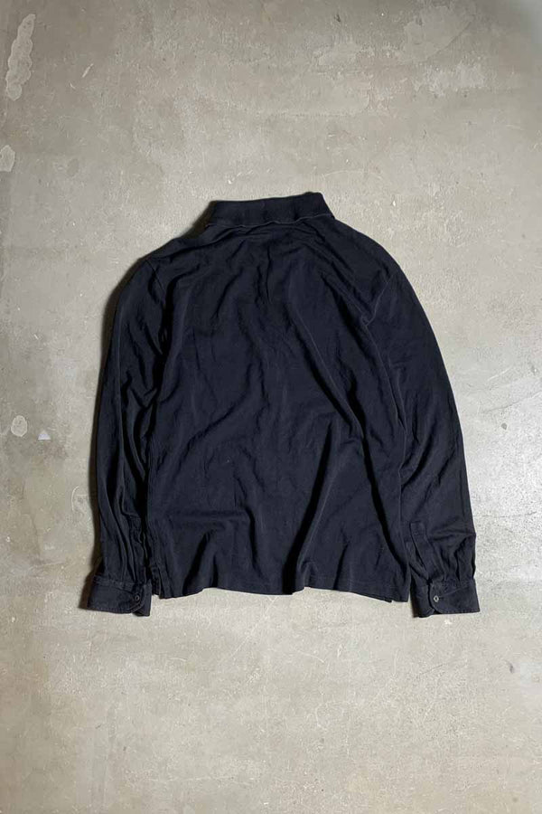 MADE IN ITALY 90'S L/S POLO SHIRT / BLACK [SIZE: XL USED]